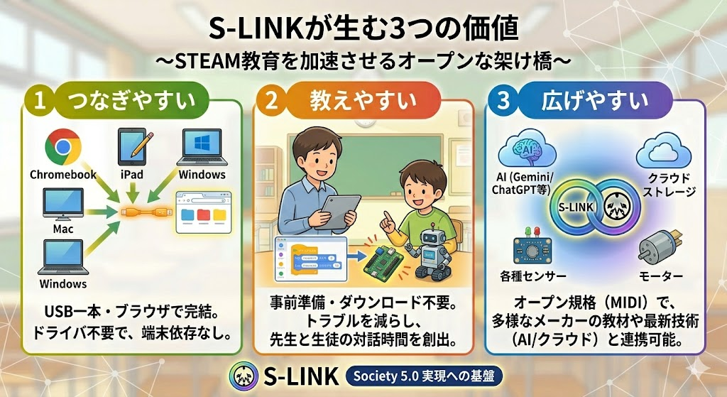S-LINKの3つの価値